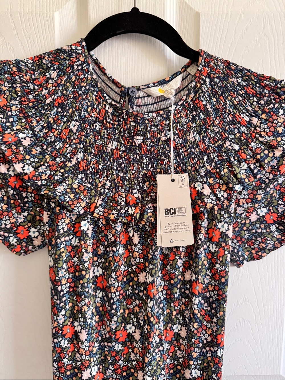 Boden Yoke Floral Smocked Ruffle Midi Maxi Dress in Multicolor Flowers NWT sz2 - Picture 2 of 4